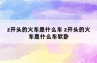 z开头的火车是什么车 z开头的火车是什么车软卧